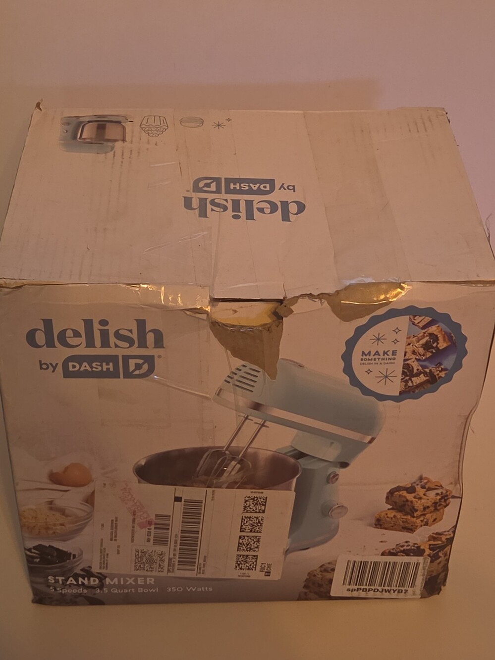 DASH Delish by DASH Compact Stand Mixer 3.5 Quart Beaters -Light Blue With Box